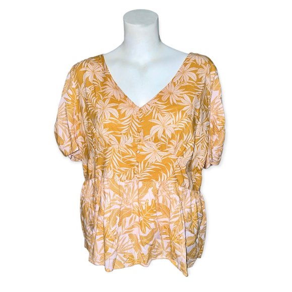 NWT - Jessica Simpson Sunflower Palm Bliss T-Shirt - Picture 1 of 4